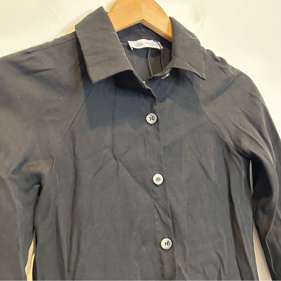 Zara Girl’s Shirt Dress Black - Picture 4 of 8
